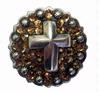 Swarovski Rhinestoned Cross Berry Concho